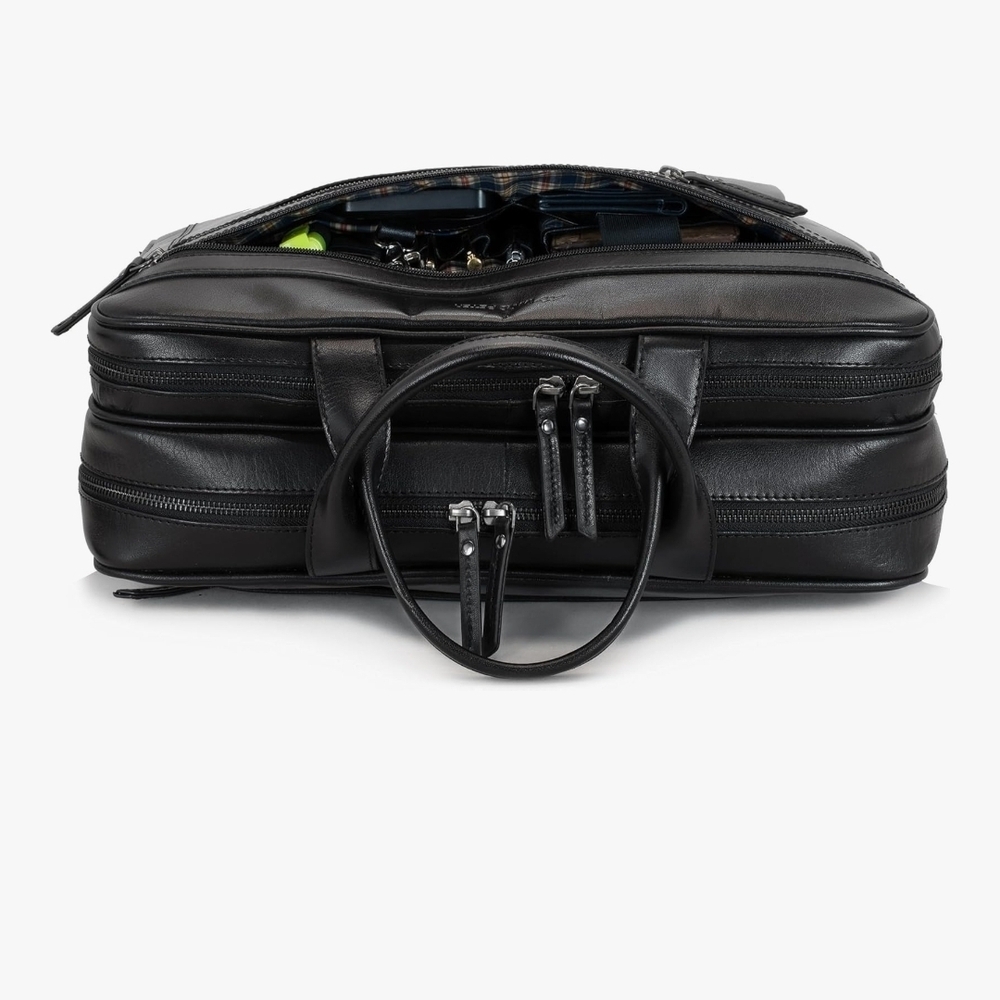 New -MARC PETER Black Leather Men's or Womens Laptop/Briefcase - Picture 7 of 12